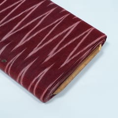 Maroon Color Chevron Design Cotton Ikat Fabric