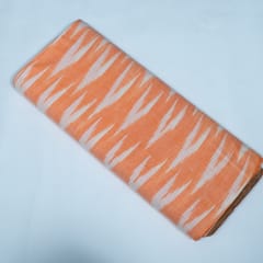 Orange and White Design Cotton Ikat Fabric