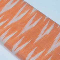 Orange and White Design Cotton Ikat Fabric