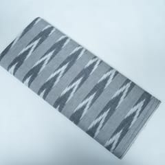 Grey and White Stripe Design Cotton Ikat Fabric