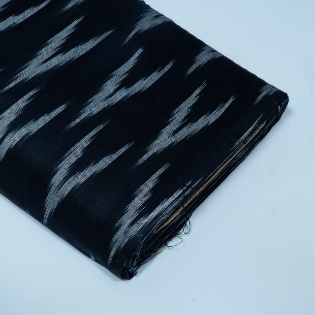 Black and White Design Cotton Ikat Fabric