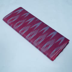 Dark Pink and Blue Design Cotton Ikat Fabric