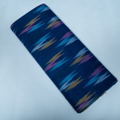 Blue and MultiColor Design Cotton Ikat Fabric