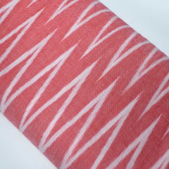 Pink and White Design Cotton Ikat Fabric
