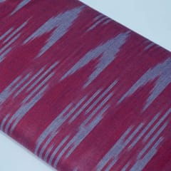Dark Pink and Blue Design Cotton Ikat Fabric