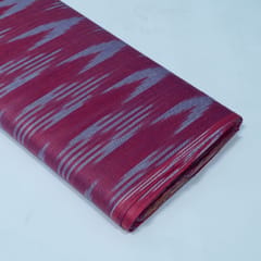 Dark Pink and Blue Design Cotton Ikat Fabric
