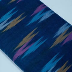 Blue and MultiColor Design Cotton Ikat Fabric