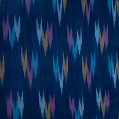 Blue and MultiColor Design Cotton Ikat Fabric