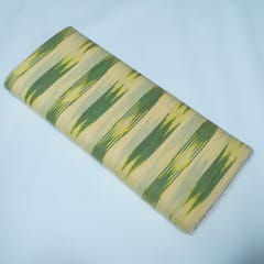 Cream and Green Stripe Design Cotton Ikat Fabric