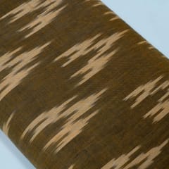 Green and Beige Design Cotton Ikat Fabric