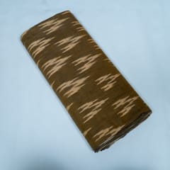 Green and Beige Design Cotton Ikat Fabric