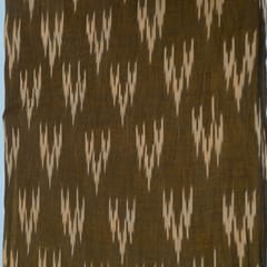 Green and Beige Design Cotton Ikat Fabric