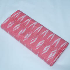 Pink and White Design Cotton Ikat Fabric