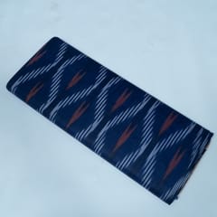 Blue and Orange Design Cotton Ikat Fabric