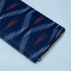 Blue and Orange Design Cotton Ikat Fabric