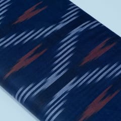 Blue and Orange Design Cotton Ikat Fabric