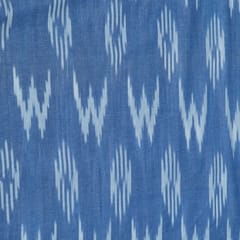 Blue and White Design Cotton Ikat Fabric