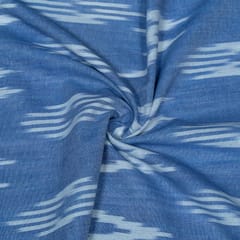 Blue and White Design Cotton Ikat Fabric