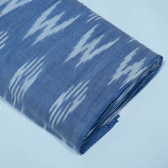 Blue and White Design Cotton Ikat Fabric