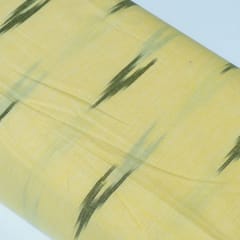 Yellow and Green Design Cotton Ikat Fabric