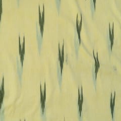 Yellow and Green Design Cotton Ikat Fabric