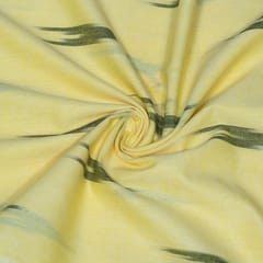 Yellow and Green Design Cotton Ikat Fabric