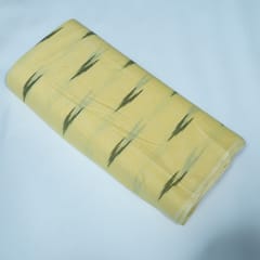 Yellow and Green Design Cotton Ikat Fabric
