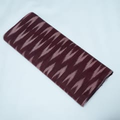 Maroon Color Cotton Ikat Fabric