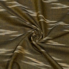 Green and Beige Design Cotton Ikat Fabric