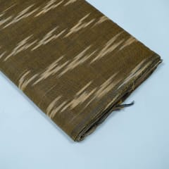 Green and Beige Design Cotton Ikat Fabric