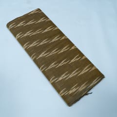 Green and Beige Design Cotton Ikat Fabric
