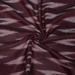 Maroon Color Cotton Ikat Fabric