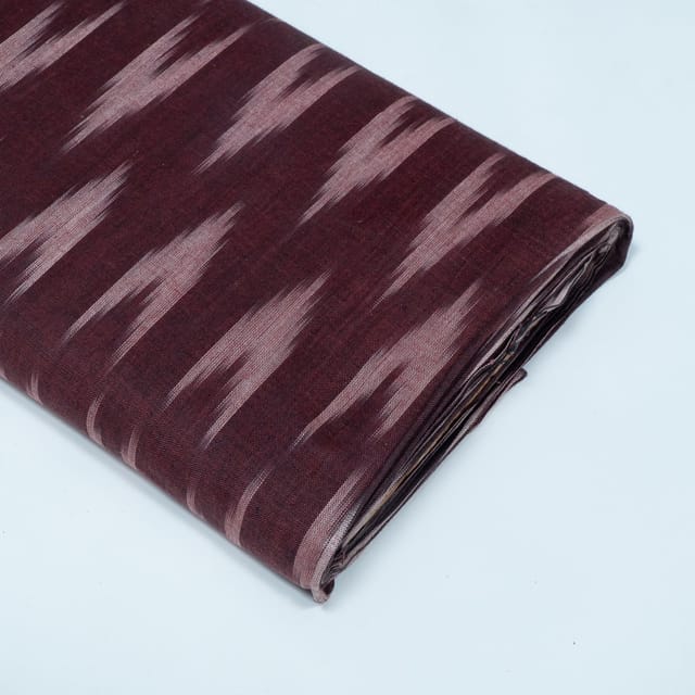 Maroon Color Cotton Ikat Fabric
