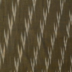 Green and Beige Design Cotton Ikat Fabric