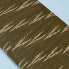 Green and Beige Design Cotton Ikat Fabric
