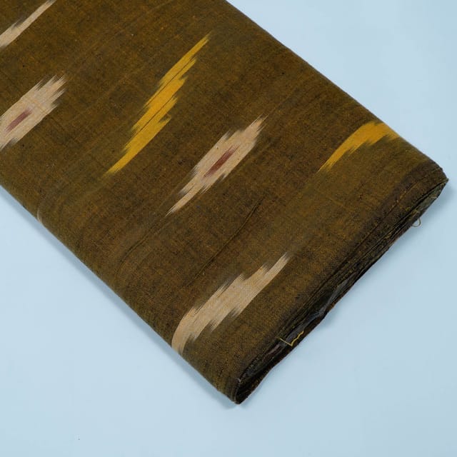 Green and Yellow Design Cotton Ikat Fabric