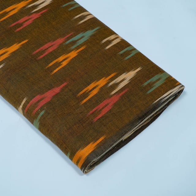 Green and MultiColor Design Cotton Ikat Fabric