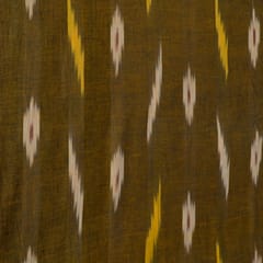 Green and Yellow Design Cotton Ikat Fabric
