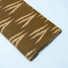 Brown and Beige Design Cotton Ikat Fabric