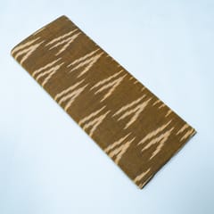 Brown and Beige Design Cotton Ikat Fabric