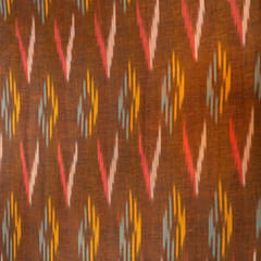 Brown and MultiColor Design Cotton Ikat Fabric