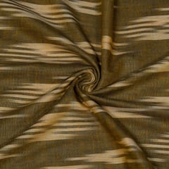 Green and Beige Design Cotton Ikat Fabric