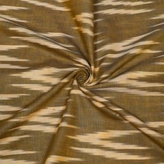 Brown and Beige Design Cotton Ikat Fabric