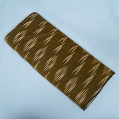 Green and Beige Design Cotton Ikat Fabric