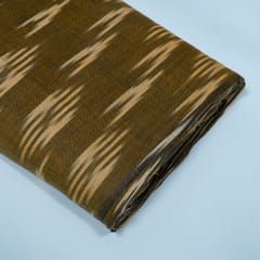 Green and Beige Design Cotton Ikat Fabric