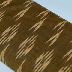 Green and Beige Design Cotton Ikat Fabric