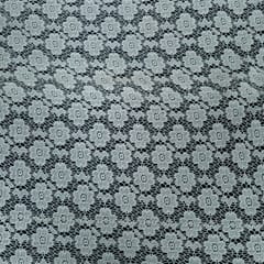 White Dyeable Floral Design Cotton Nylon Net Fabric