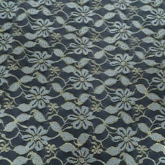 White Dyeable Floral Design Cotton Nylon Net Fabric