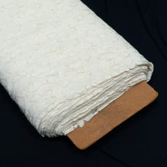 White Dyeable Floral Design Cotton Nylon Net Fabric