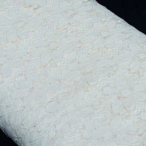 White Dyeable Floral Design Cotton Nylon Net Fabric